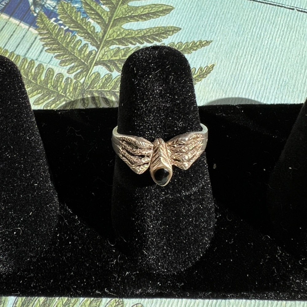 Vintage Black Onyx Spider Ring